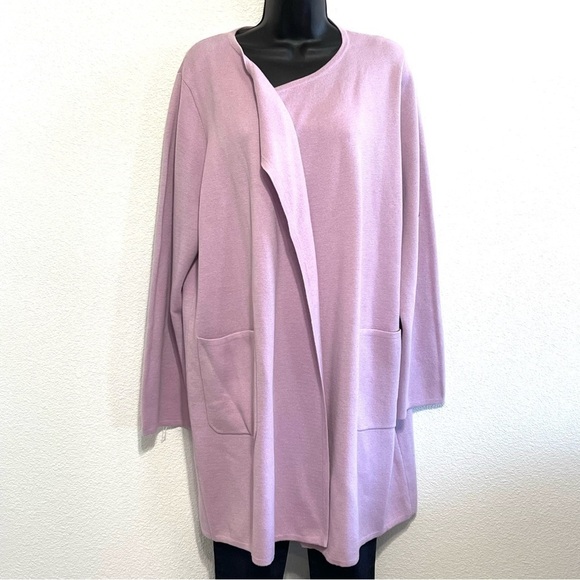 NWT J. Crew 365 Woman Juliette Collarless Purple Lavender Wool Cardigan Size XL - Picture 1 of 12